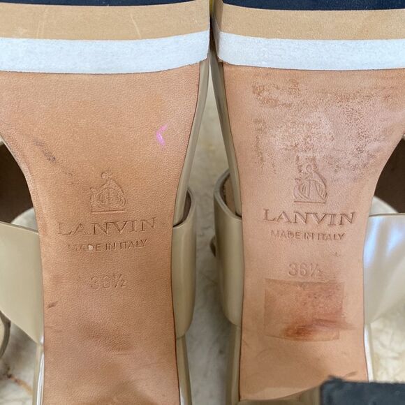 Lanvin Platform Heeled Leather Sandals Made in Italy - Picture 13 of 16